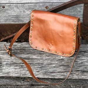 Patricia Nash leather crossbody saddlebag style
